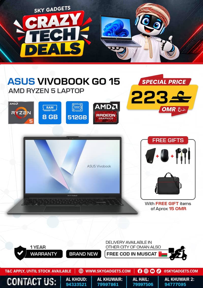 Brand New ASUS Vivobook Go 15 Laptop in Oman | 8GB/512GB 1