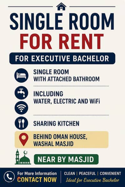 ROOM FOR RENT FOR EXECUTIVE BACHELOR