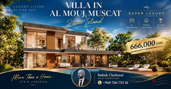 Super Luxury 5BR Villa on Jinan Island, Al Mouj Muscat | 666,000 OMR