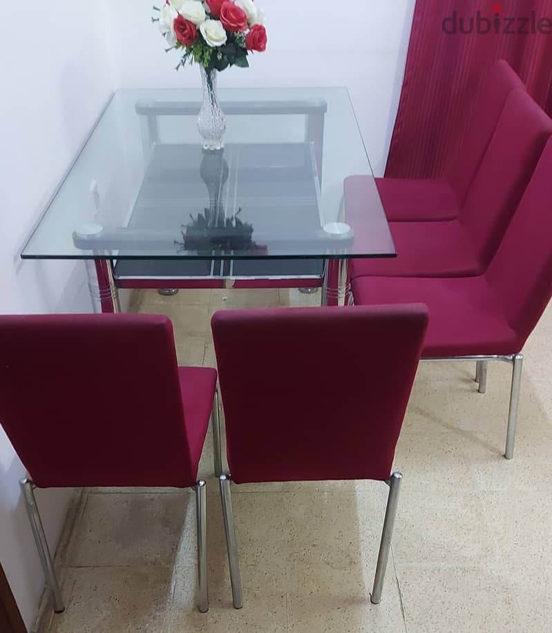 6 seater Dining table with chairs, 2