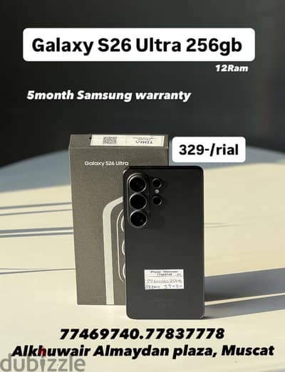 Samsung S26 ultra 256GB 12 Ram 5 month warranty also with box