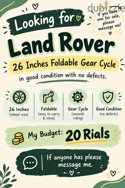 Looking For Land Rover 26 Inches Gear Cycle