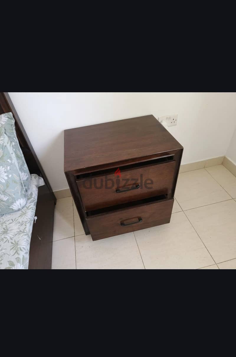 king size bed with 2 side tables without mattress 1