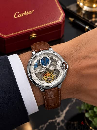 Cartier First Copy Leather Automatic Watches