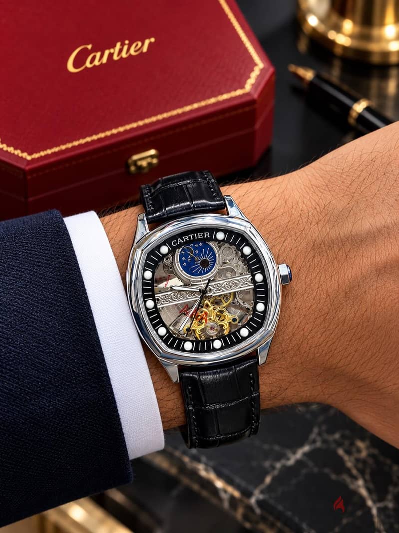 Cartier First Copy Leather Automatic Watches 3