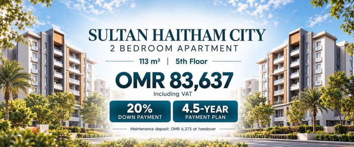 2BR Apartment in Sultan Haitham City | 20% Down | 4.5-Year Plan