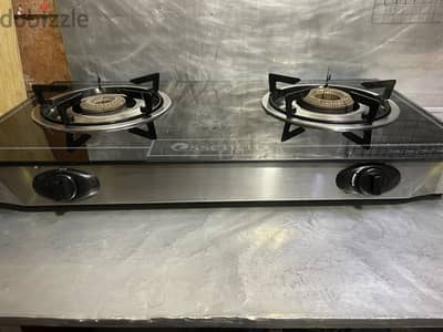 Two burner stove gas with ceramic glass