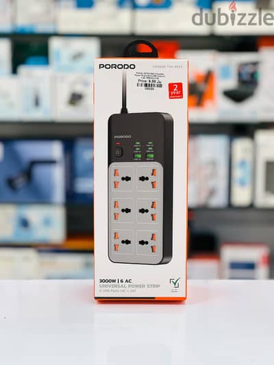 Brand New Porodo 3000W Universal Power Strip in Oman | Versatile | Call: 94333521