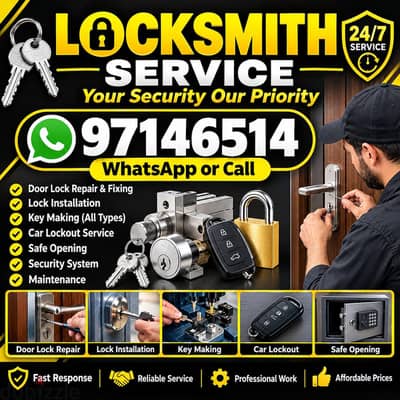 door lock open and fix repair WhatsApp or call 97146514