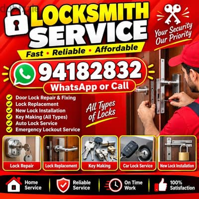 door lock open and fix repair WhatsApp or call 94182832