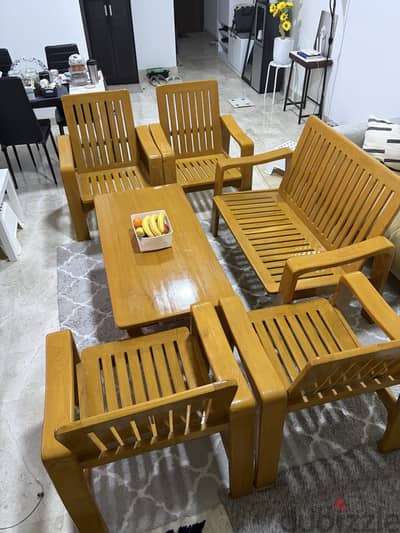Burmese Teakwood Living Room Furniture Set