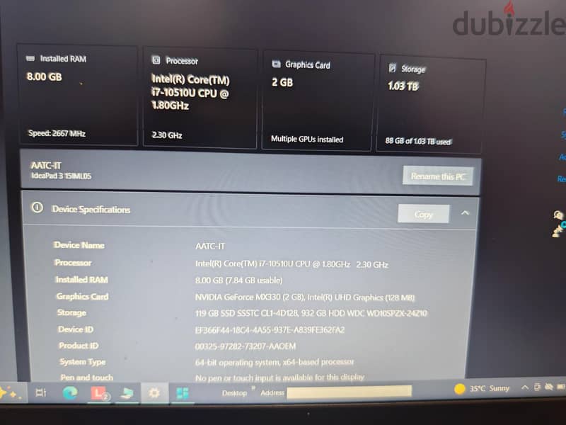 Lenovo i7 10th gen with graphics 3