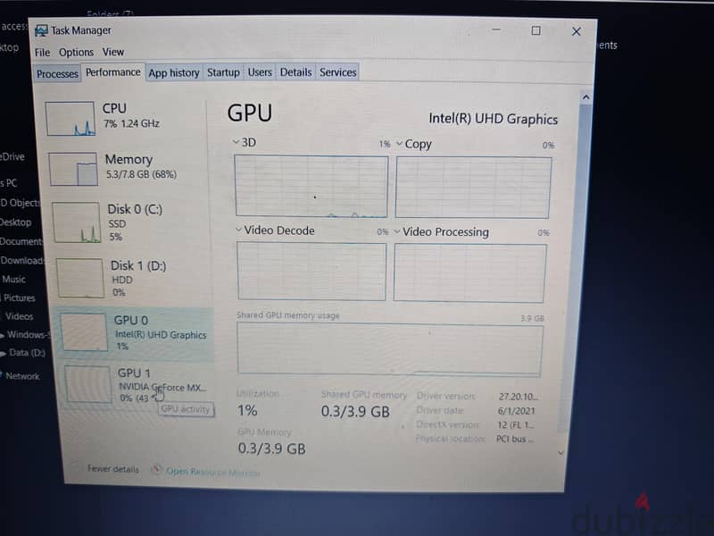 Lenovo i7 10th gen with graphics 8