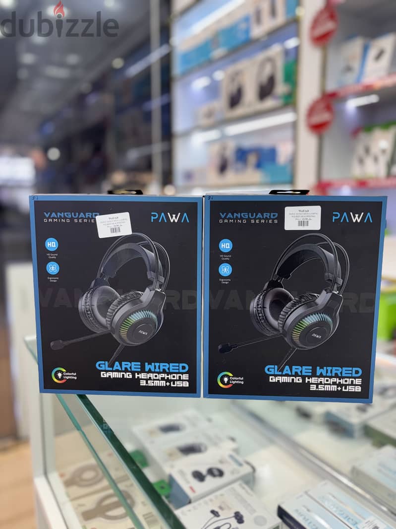 PAWA VANGUARD GLARE WIRED GAMING HEROPHONE . 5mN+LSE 3