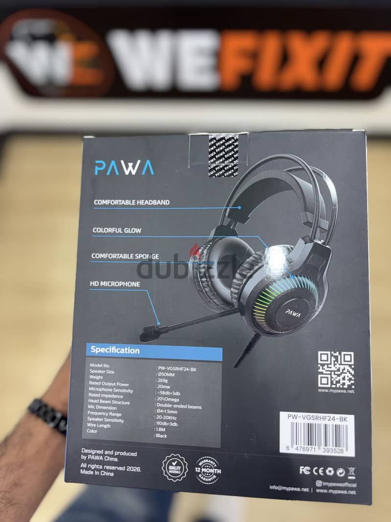 PAWA VANGUARD GLARE WIRED GAMING HEROPHONE . 5mN+LSE 6