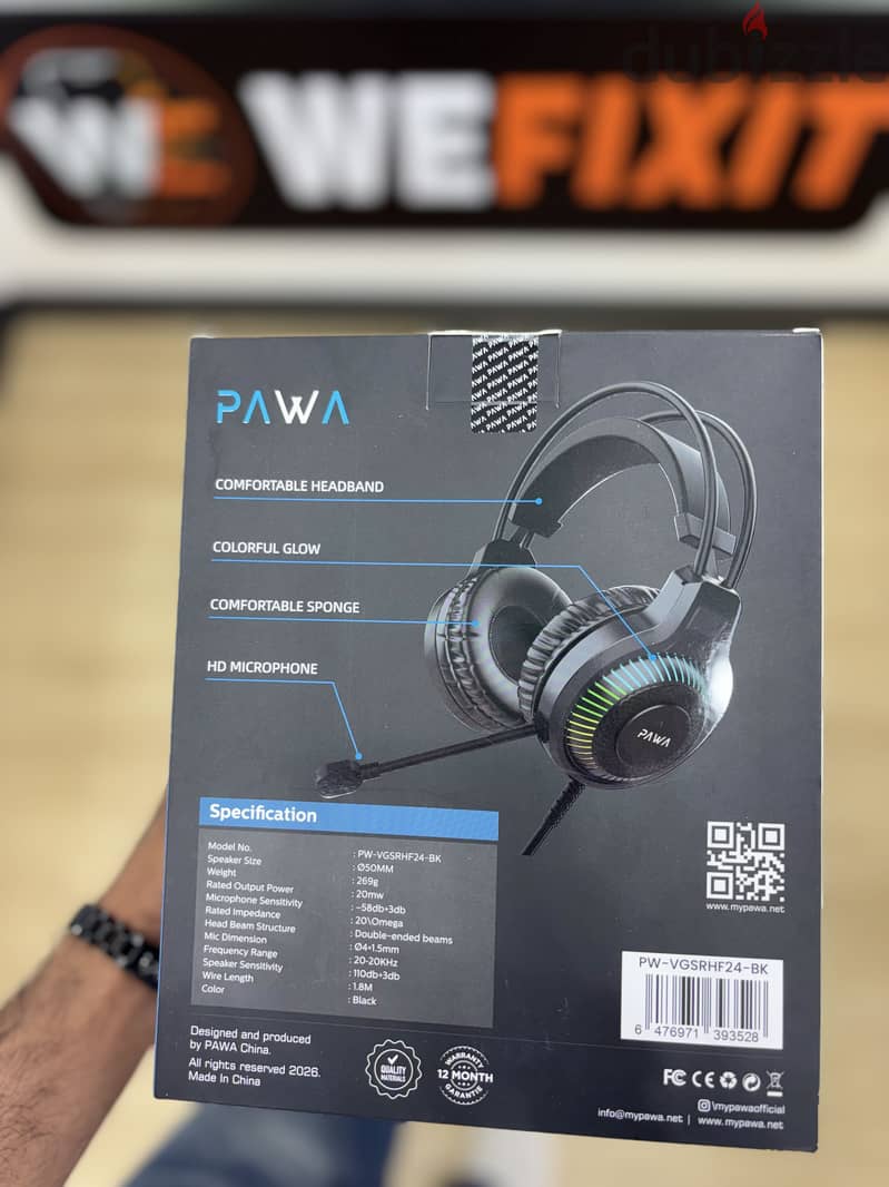 PAWA VANGUARD GLARE WIRED GAMING HEROPHONE . 5mN+LSE 7