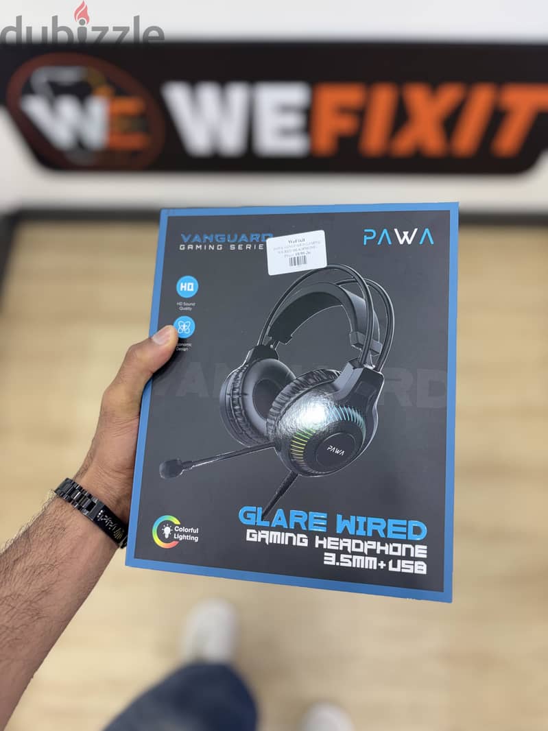 PAWA VANGUARD GLARE WIRED GAMING HEROPHONE . 5mN+LSE 9
