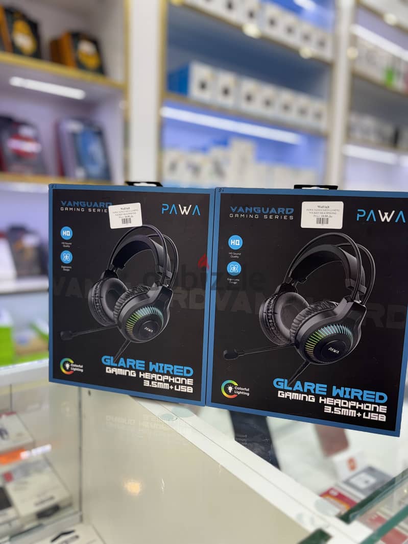 PAWA VANGUARD GLARE WIRED GAMING HEROPHONE . 5mN+LSE 12