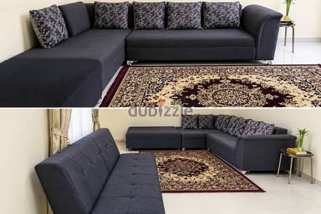 Modern "L" Shaped Sofa Set – Excellent | طقم كنبة حرف L بتصميم حديث وواسع – بحالة ممتازة