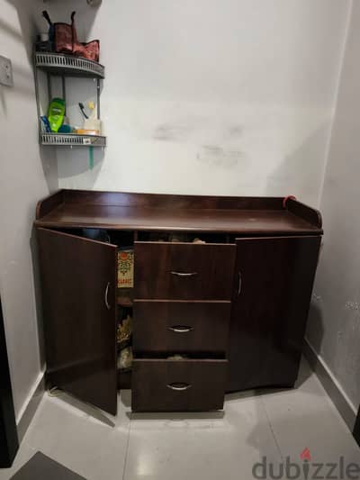 Dark Wood Multi-Compartment Storage Cabinet