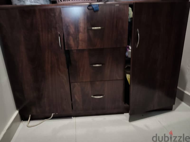 Dark Wood Multi-Compartment Storage Cabinet 1