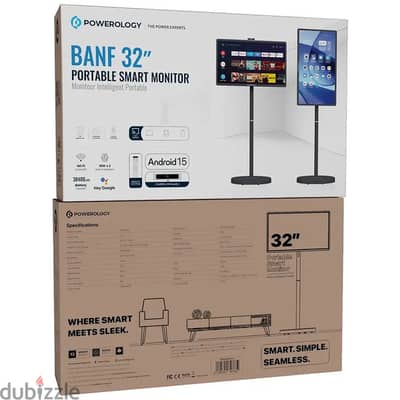 Powerology Banf 32" Portable Smart Monitor
