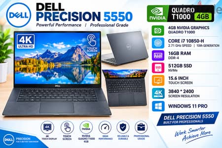 78426067 DELL CORE i7-H 16GB RAM 512GB SSD TOUCH SCREEN 4GB NVIDIA GRAPHICS DELL PRICISION 5550