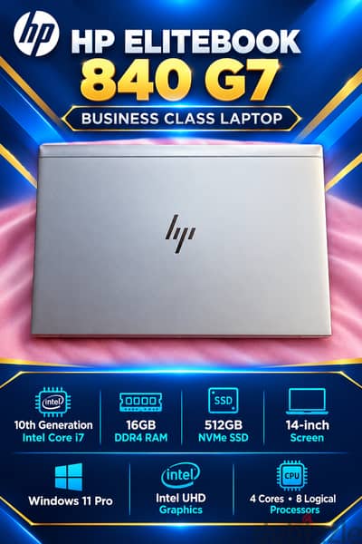 HP ELITEBOOK 840-G7 10th GENERATION CORE i7 16GB RAM 512GB SSD 14 INCH SCREEN WINDOWS 11PRO