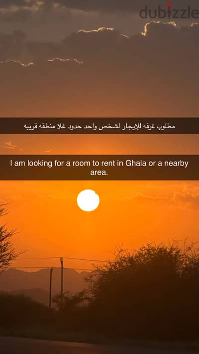 مطلوب غرفه للإيجار