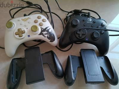 Nintendo Switch  2x wired controllers and 2 x Joy Con Confort Grip. Genuine Parts