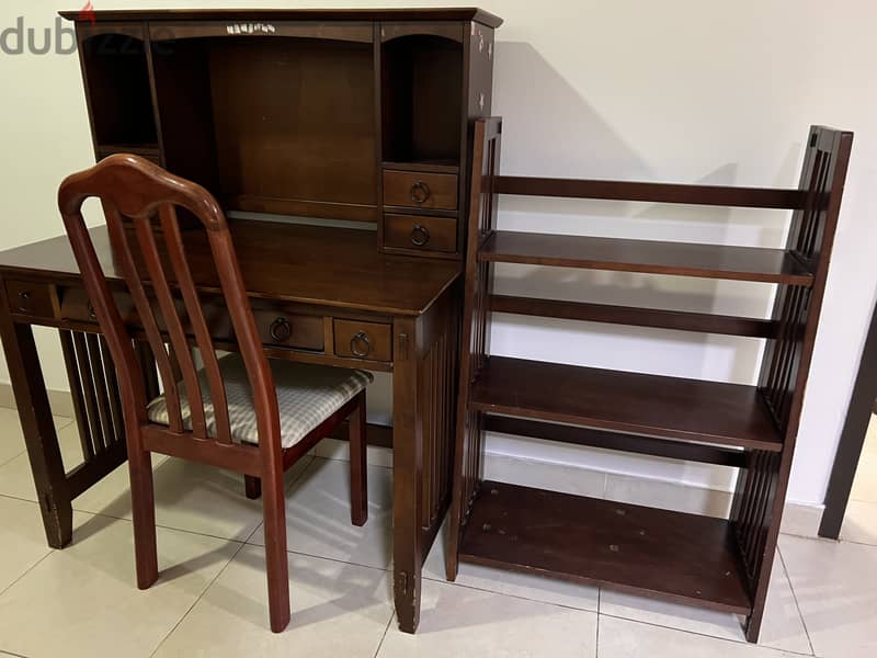 STUDY TABLE FOR CHILDREN + CHAIR + BOOK SHALF + RACK 2