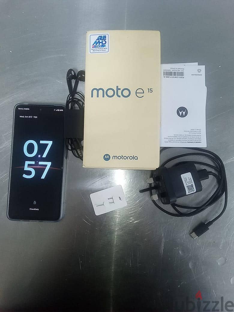 Motorola E15 4Ram 64Memory Full completely Box condition 10/10 7