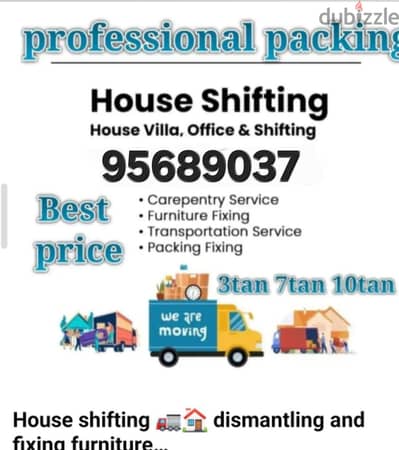 professional Movers packers House shifting office shifting all oman