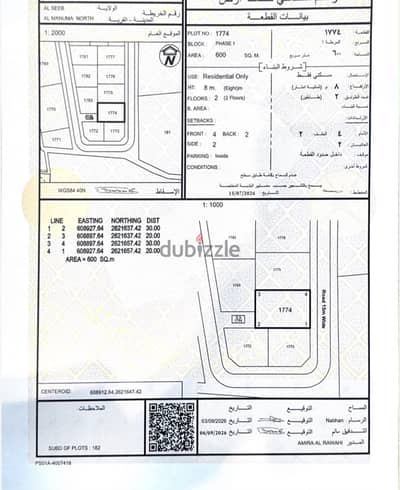 أرض سكنية في المنومة شمال - المرحلة 1 (مساحة 600 متر)⁠