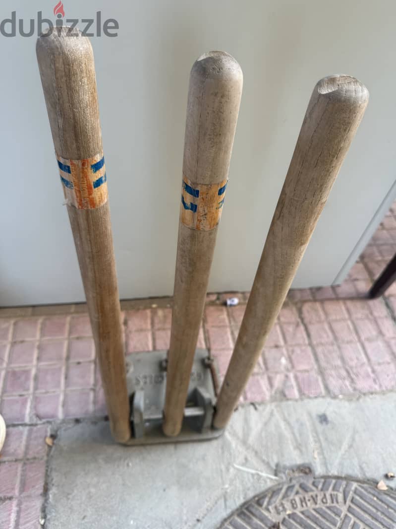 cricket stump OG wooden with spring base 2