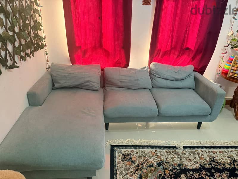 L type Mint green colour sofa 2