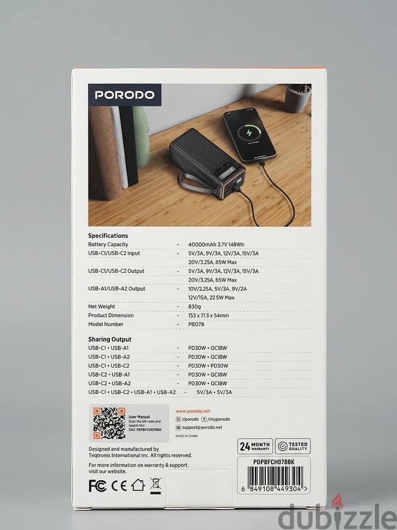 NEW PORODO 40000mAh Power Bank Multi-Device PD Charging 1