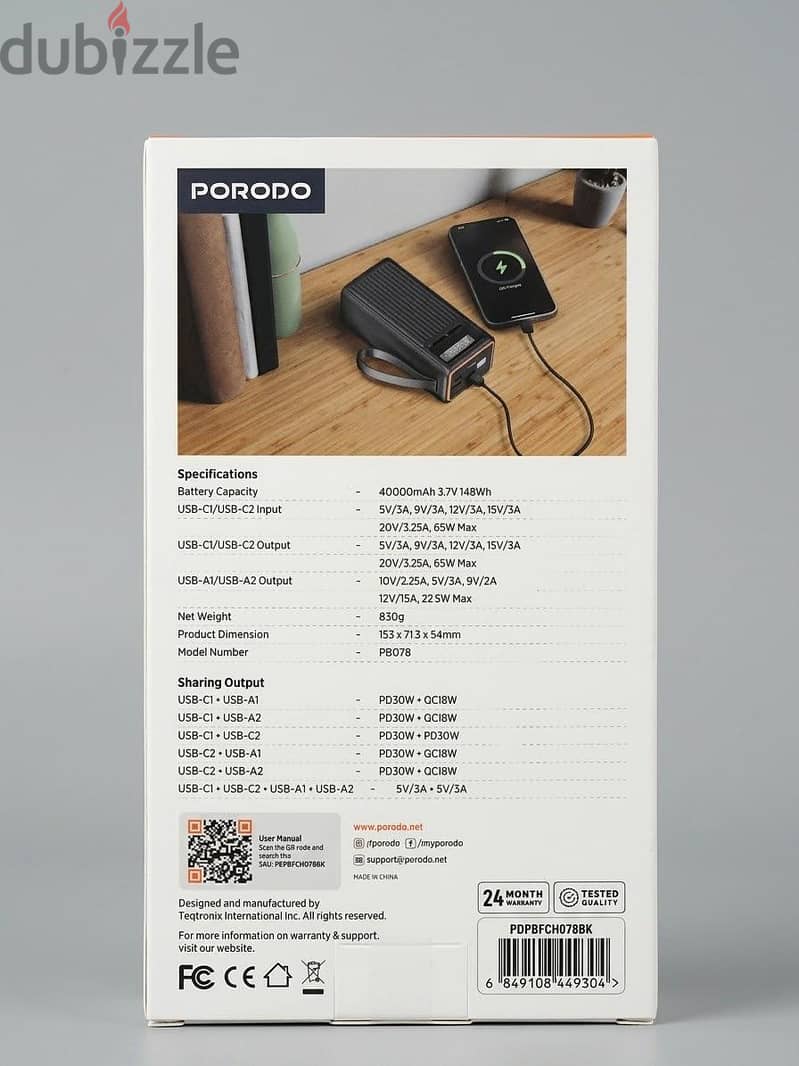 NEWPorodo 40000mAh Power Bank Multi-Device PD Charging 1