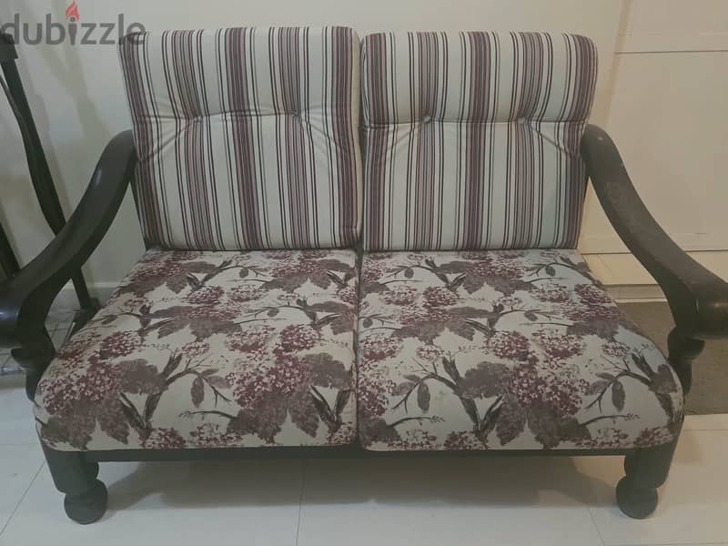 WODDEN SOFA  3 + 2+ 1+ 1 3