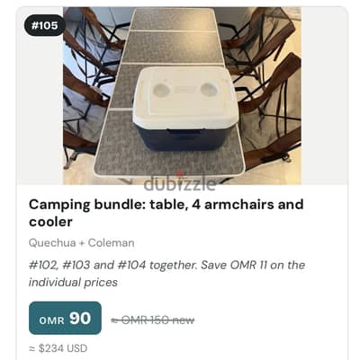 Quechua Camping table and chairs