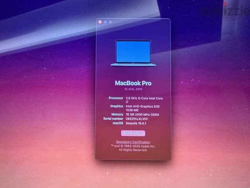 2019 MacBook Pro 15 inch 2