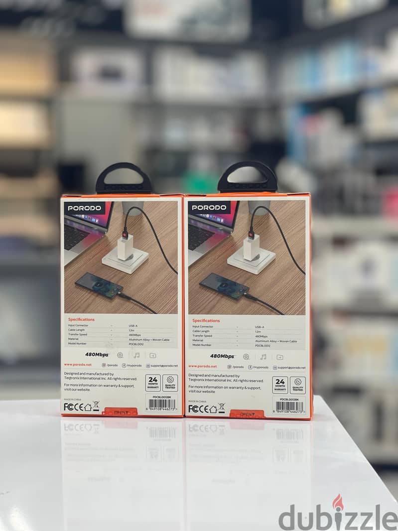 Brand New Porodo USB-A to Type-C Cable in oman | Fast charging 1