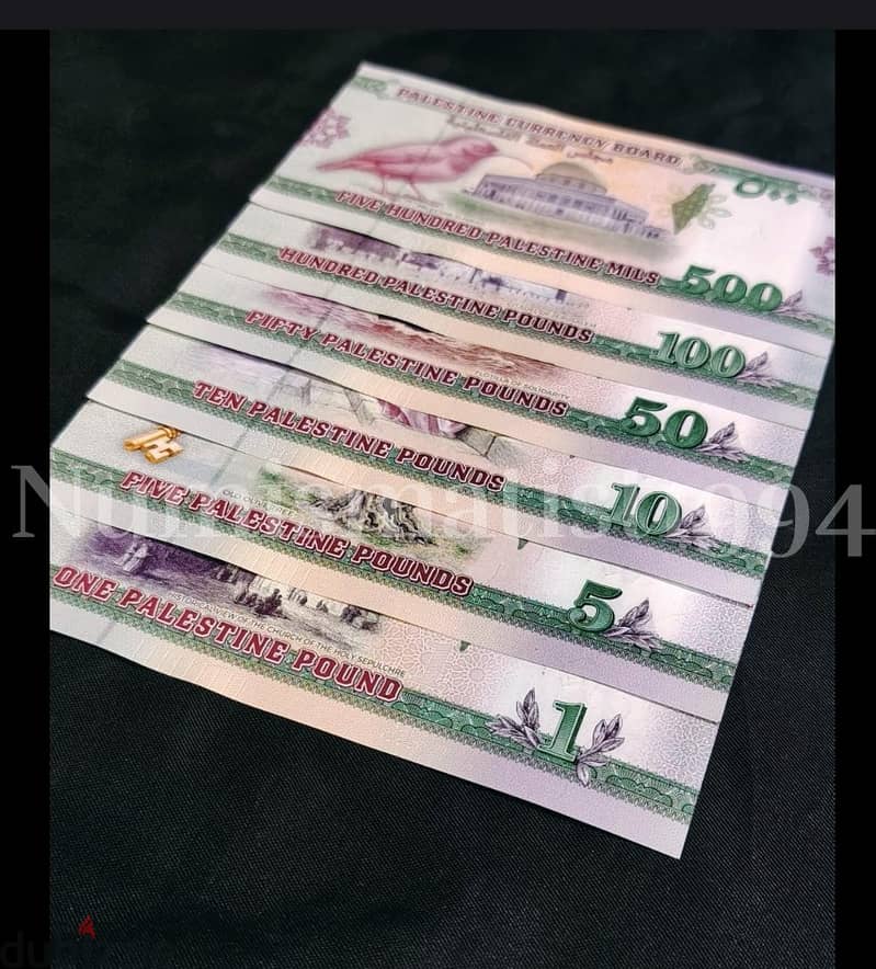 Palestinian Souvenir banknotes with REAL SECURITY FEATURES 5