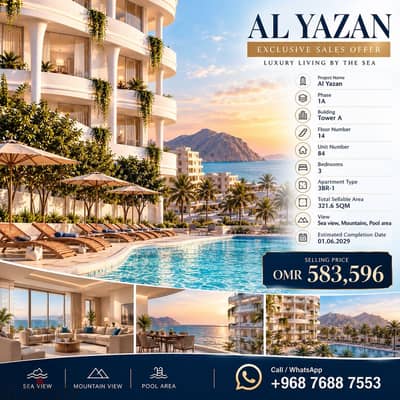 Luxury 3-Bedroom Apartment for Sale | Al Yazan – Sea View