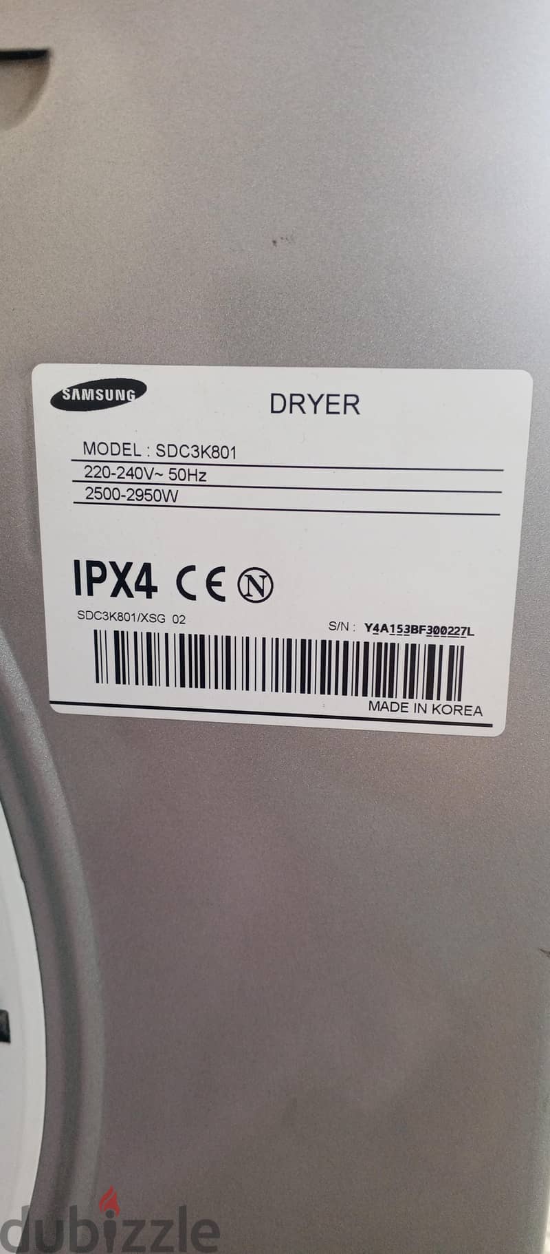 Samsung 8kg Front Load Dryer  Fully Functional 4