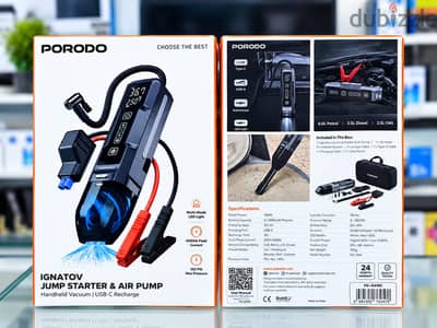 Brand New Porodo Ignatov Jump Starter in Oman | Tire Inflation