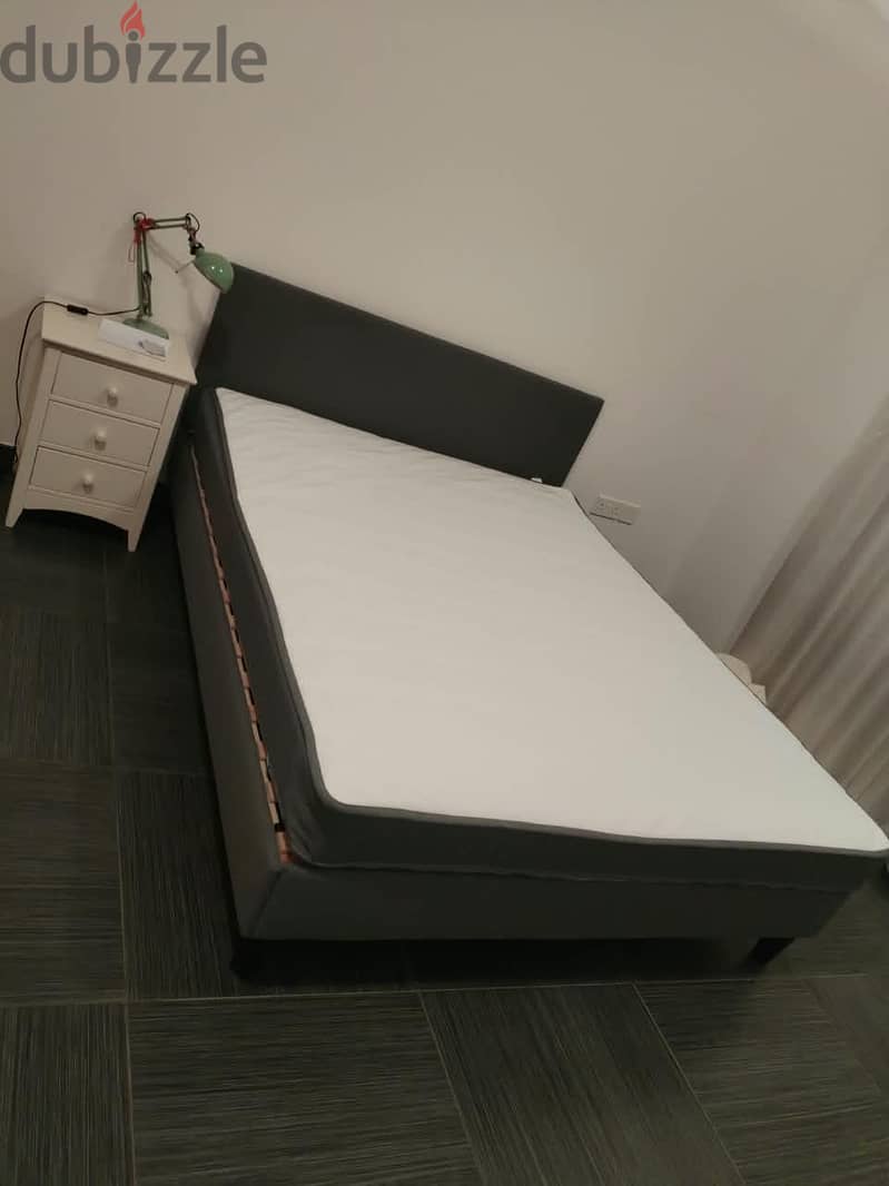 tv. bed with mattress. chair. 5