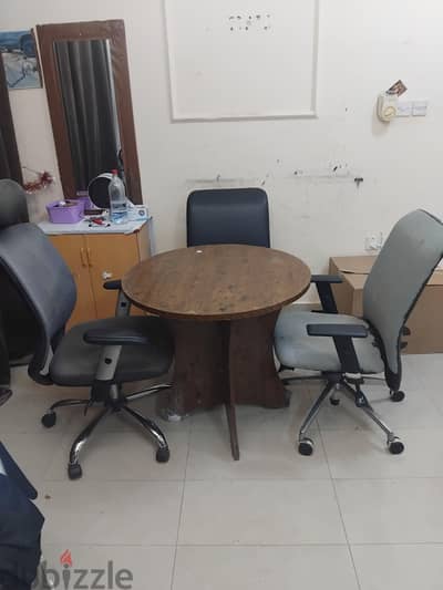 Bed chairs table and dressing