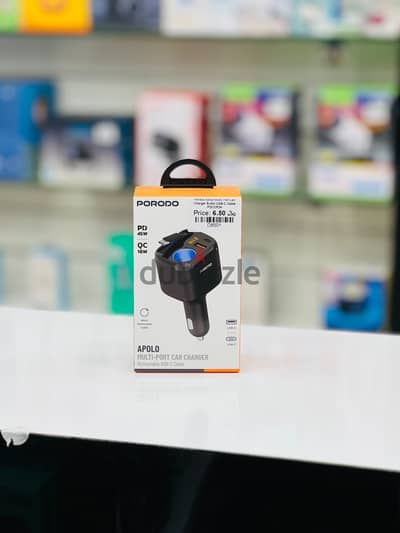 Brand New Porodo Apolo Car Charger in oman | Retractable | Call: 94777095