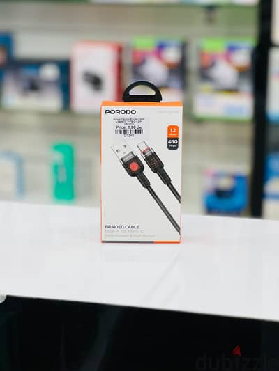 Brand New Porodo USB-A Type-C Cable in oman | Fast Charging | Call: 94777095